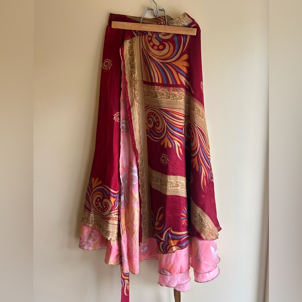 Darn Good Yarn Sari Silk Wrap Skirt Regular